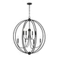  Sylvan 8-Light Chandelier In Black Forged With No Shade