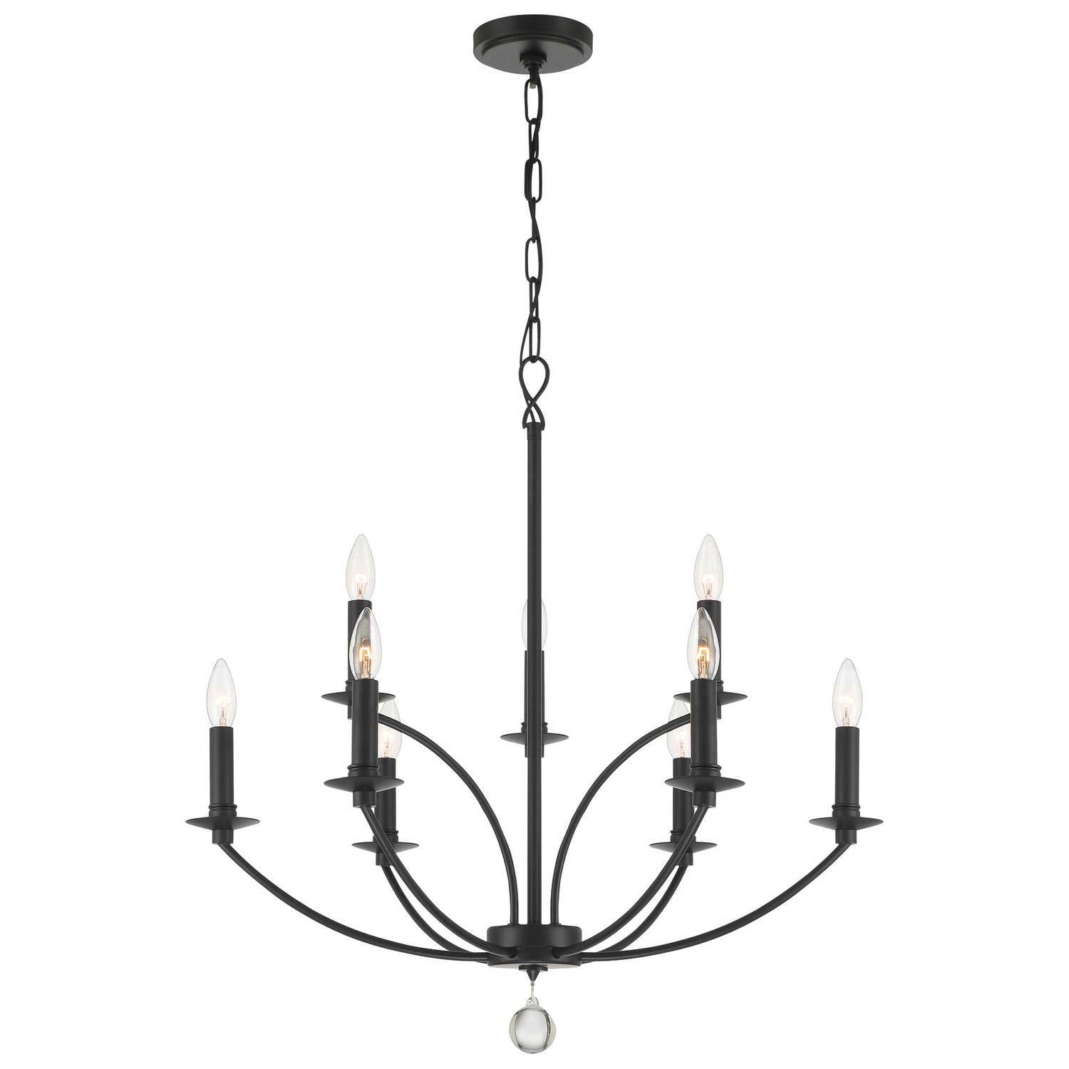  Mila 9-Light Chandelier In Black