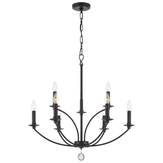  Mila 9-Light Chandelier In Black