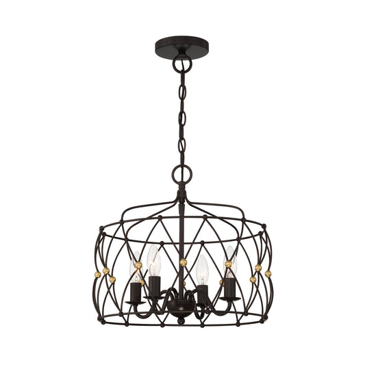  Zucca 4-Light Lantern In English Bronze & Antique Gold