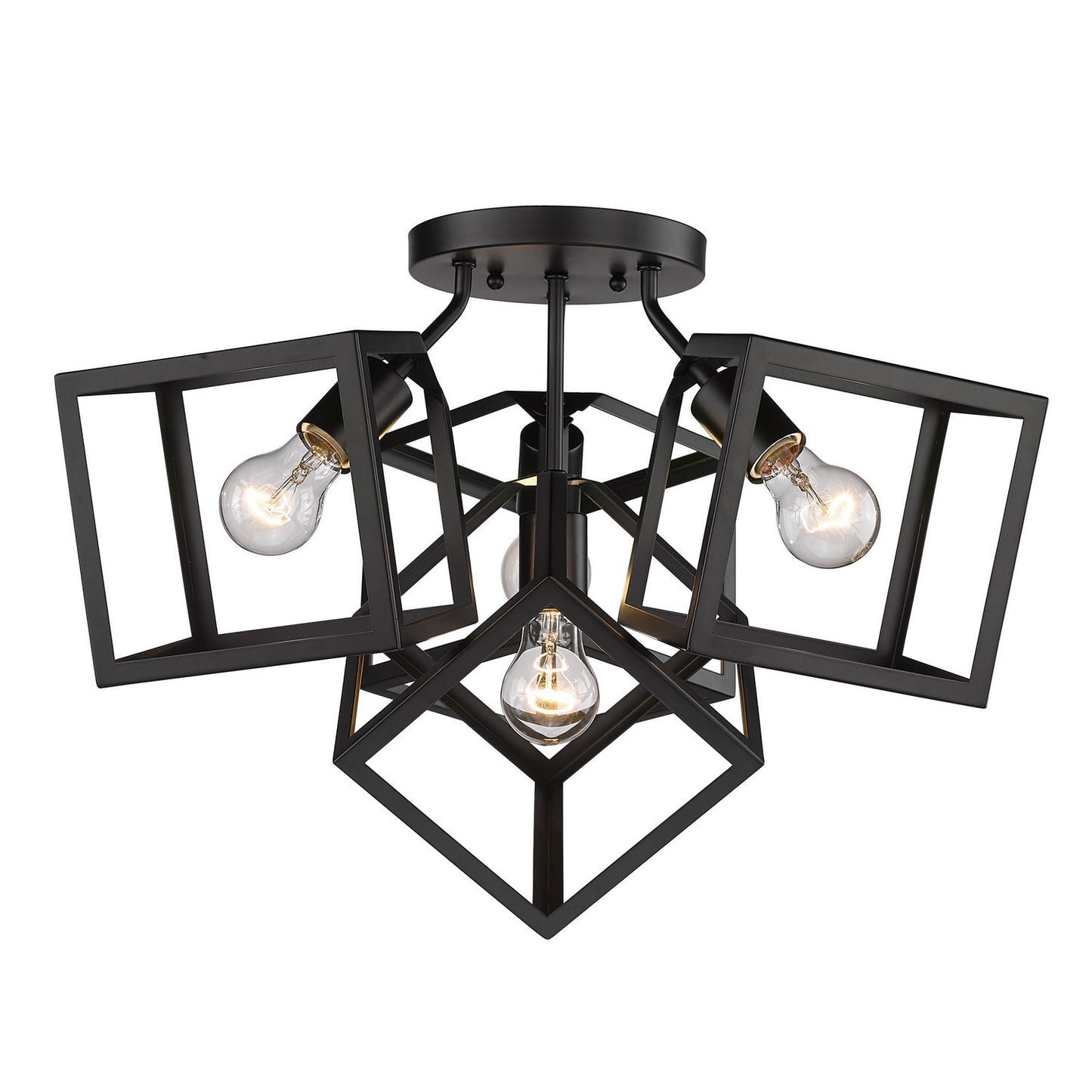 Golden Lighting Cassio 4-Light Semi-Flush In Matte Black