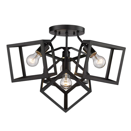 Golden Lighting Cassio 4-Light Semi-Flush In Matte Black