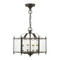 Livex Lighting Livingston 4-Light Convertible Pendant / Semi-Flush In English Bronze With Antique Brass