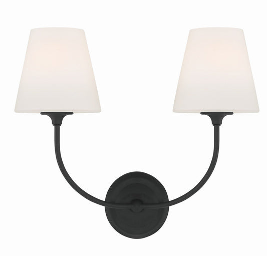 Sylvan 2-Light Wall Mount In Black Forged