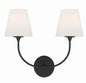  Sylvan 2-Light Wall Mount In Black Forged