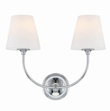  Sylvan 2-Light Wall Mount In Polished Chrome