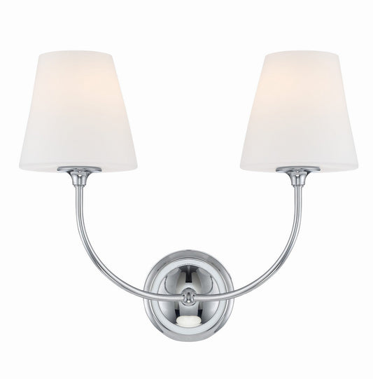  Sylvan 2-Light Wall Mount In Polished Chrome
