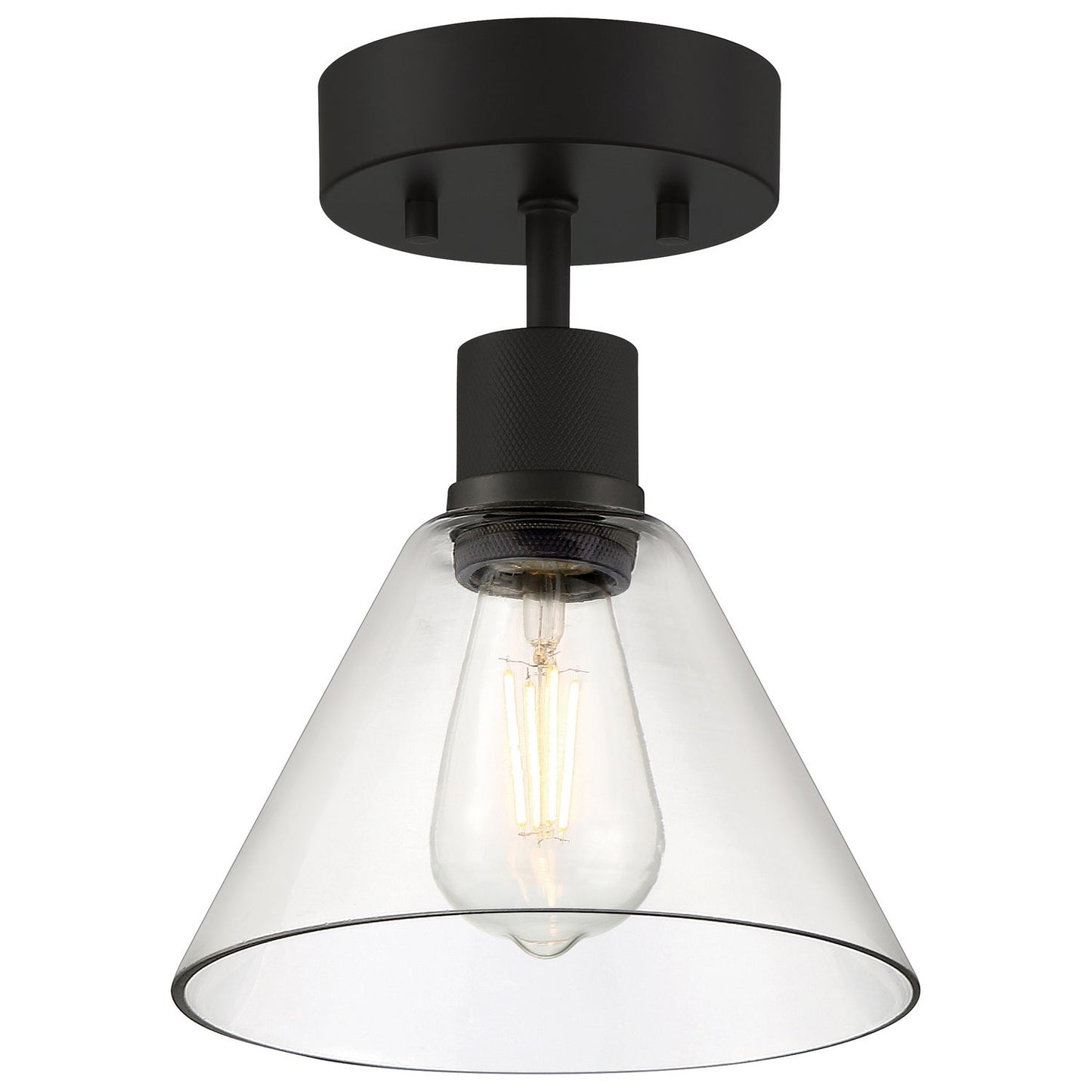  Port Nine Martini LED Semi-Flush Mount In Matte Black