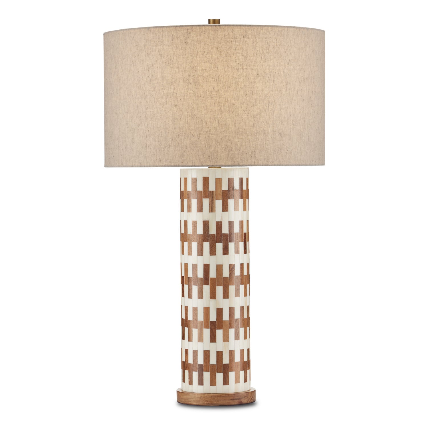  Tia 1-Light Table Lamp In White/Natural/Antique Brass