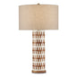  Tia 1-Light Table Lamp In White/Natural/Antique Brass