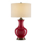  Lilou 1-Light Table Lamp In Red/Antique Brass