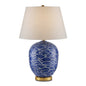  Nami 1-Light Table Lamp In Blue/White/Gold Leaf