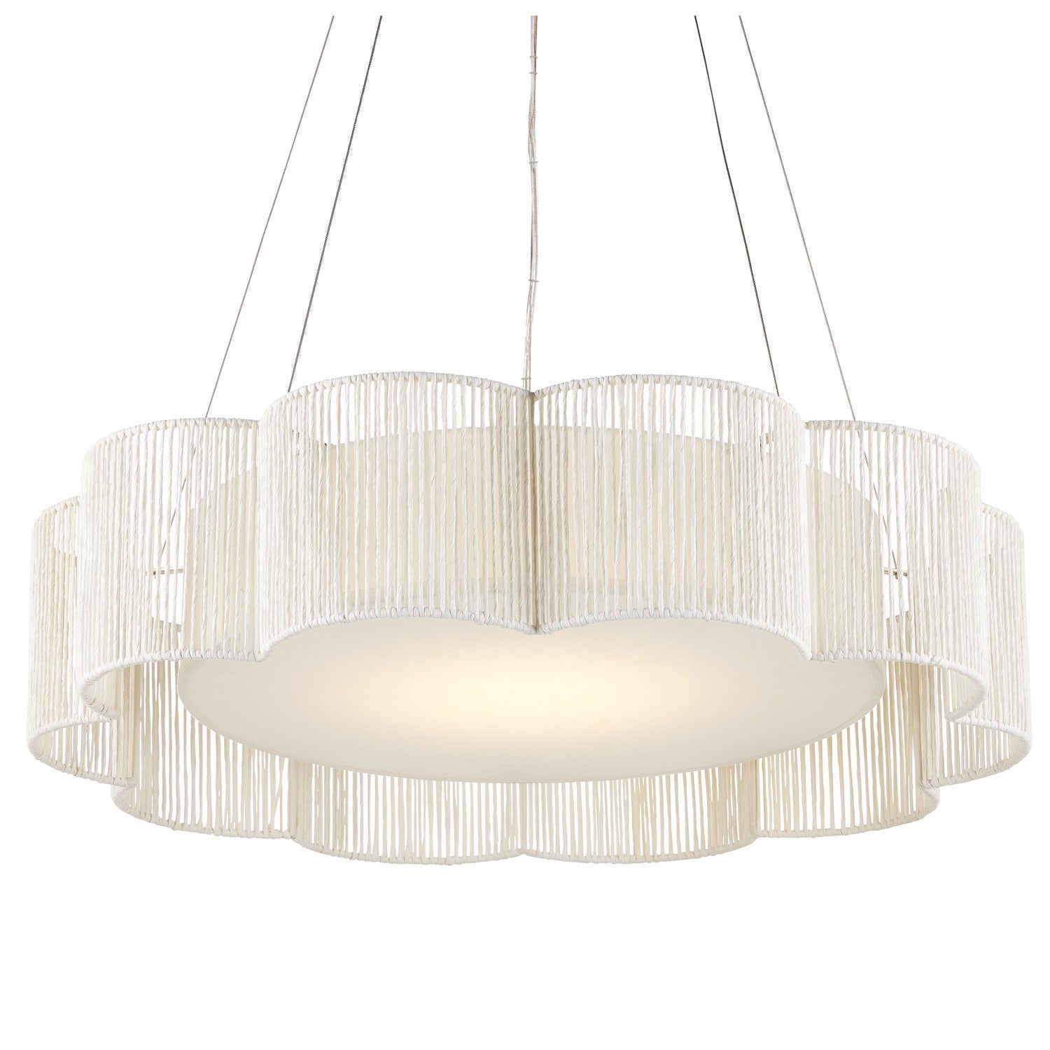  Ancroft LED Chandelier In White/Contemporary Silver Leaf