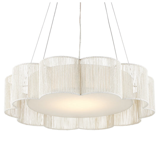  Ancroft LED Chandelier In White/Contemporary Silver Leaf