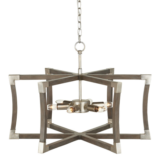  Bastian 6-Light Lantern In Chateau Gray/Contemporary Silver Leaf