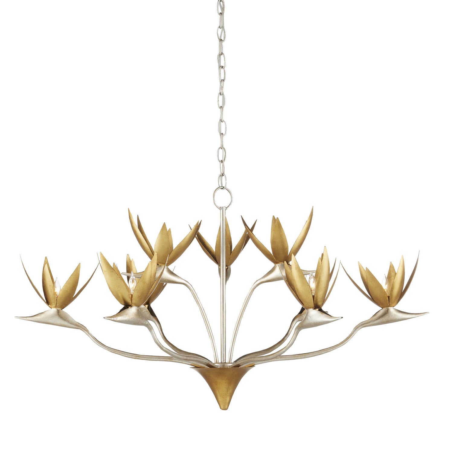  Paradiso 9-Light Chandelier In Contemporary Silver Leaf
