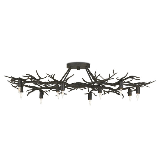  Rainforest 10-Light Semi-Flush Mount In Rustic Bronze