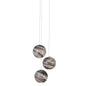  Palatino 3-Light Pendant In Blue Marbeled/Silver