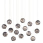  Palatino 15-Light Pendant In Blue Marbeled/Silver