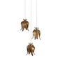  Iota 3-Light Pendant In Antique Brass/Silver
