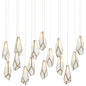  Glace 15-Light Pendant In White/Antique Brass/Silver