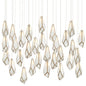  Glace 30-Light Pendant In White/Antique Brass/Silver