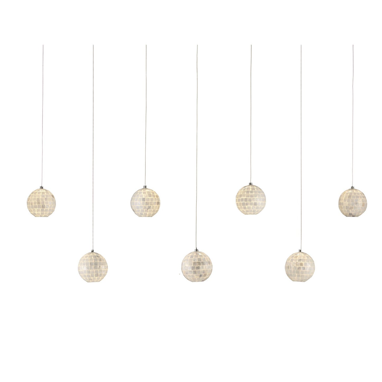  Finhorn 7-Light Pendant In Pearl/Silver