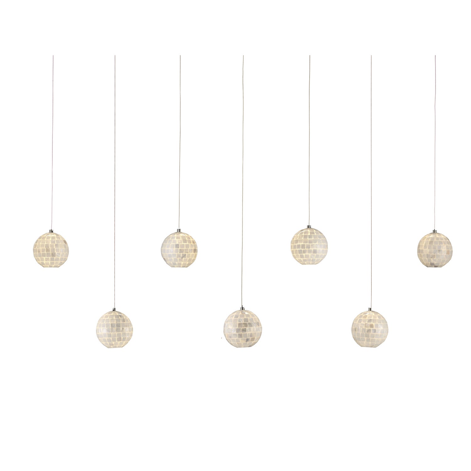  Finhorn 7-Light Pendant In Pearl/Silver