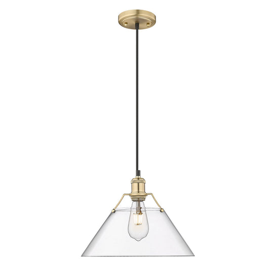 Golden Lighting Orwell Large Pendant In Brushed Champagne Bronze With Clear Glass