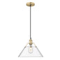 Golden Lighting Orwell Large Pendant In Brushed Champagne Bronze With Clear Glass
