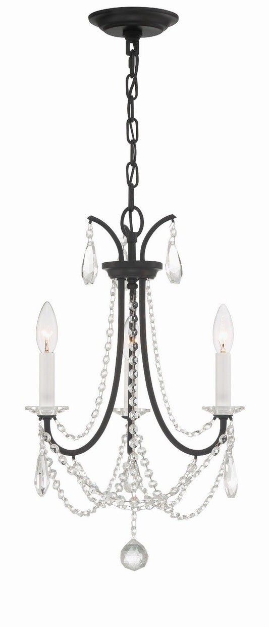  Karrington 3-Light Mini Chandelier In Matte Black