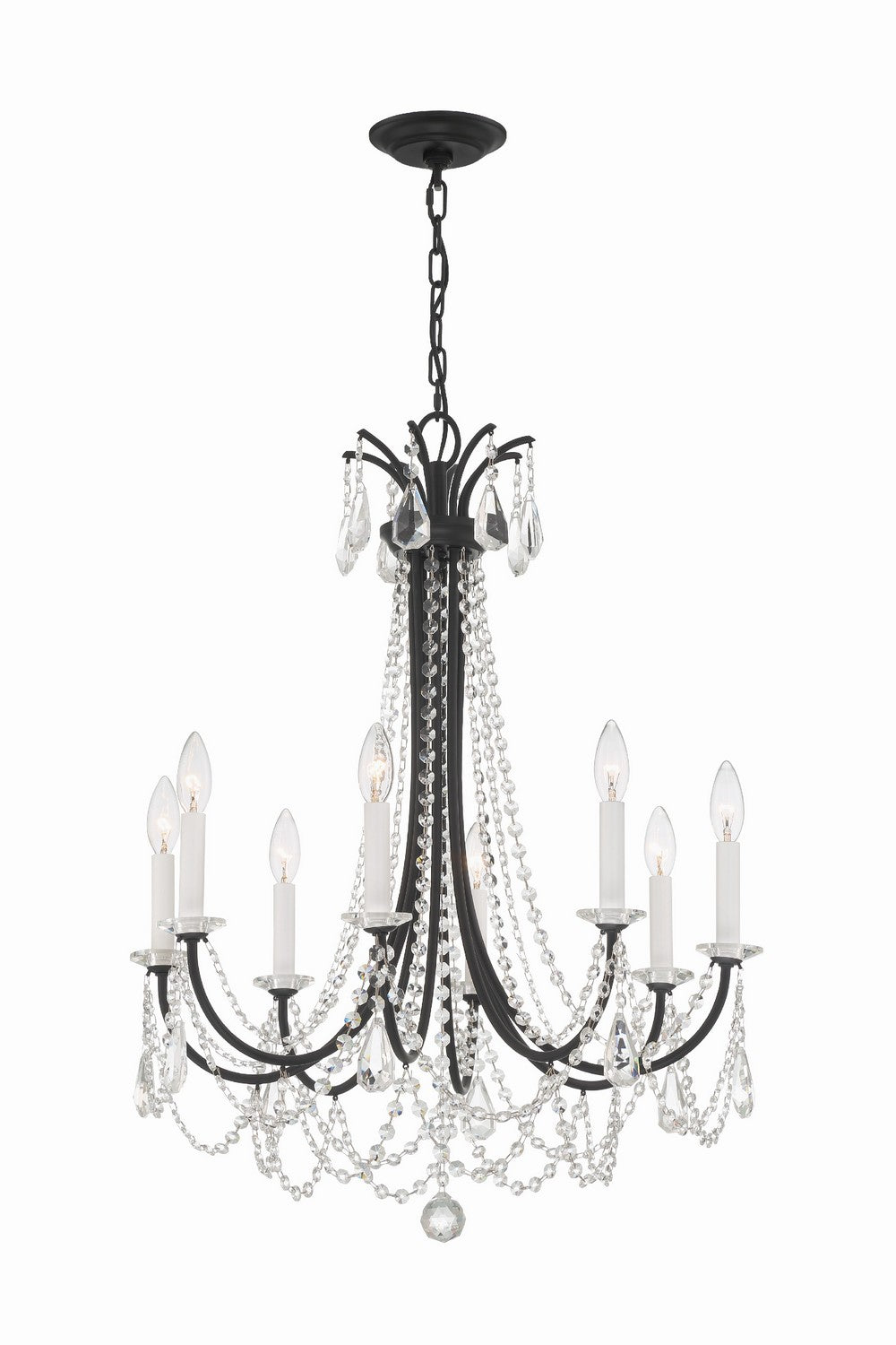  Karrington 8-Light Chandelier In Matte Black