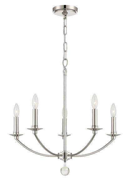  Mila 5-Light Chandelier In Polished Nickel