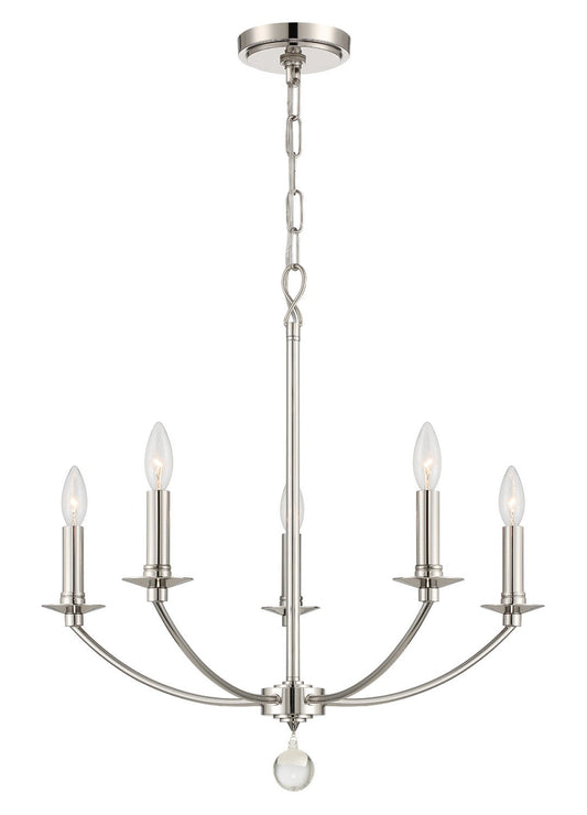  Mila 5-Light Chandelier In Polished Nickel
