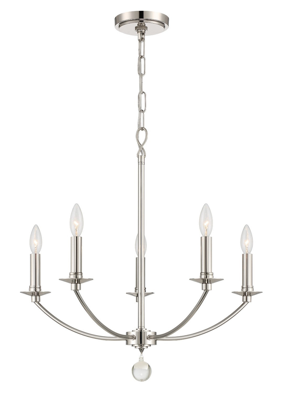  Mila 5-Light Chandelier In Polished Nickel