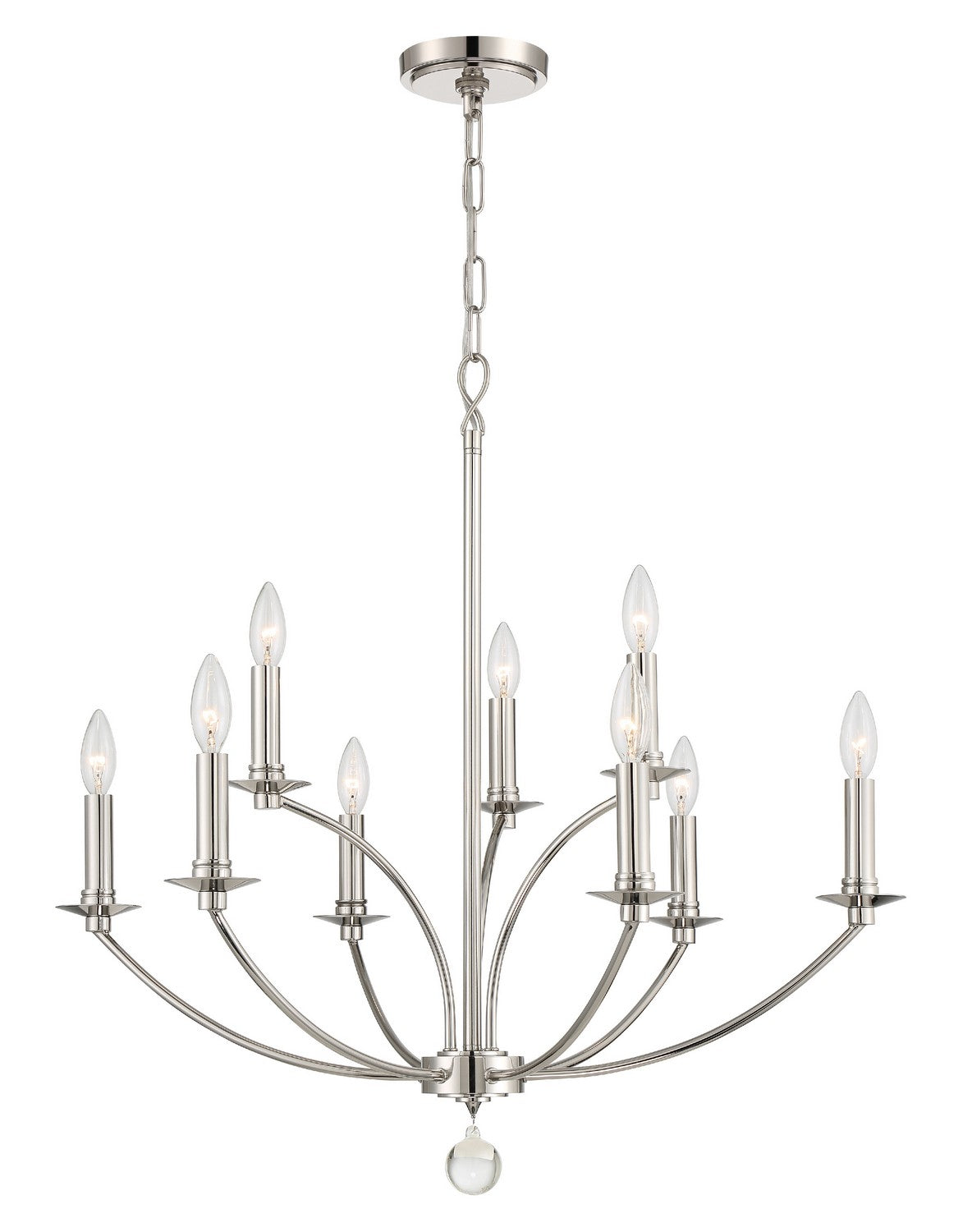  Mila 9-Light Chandelier In Polished Nickel