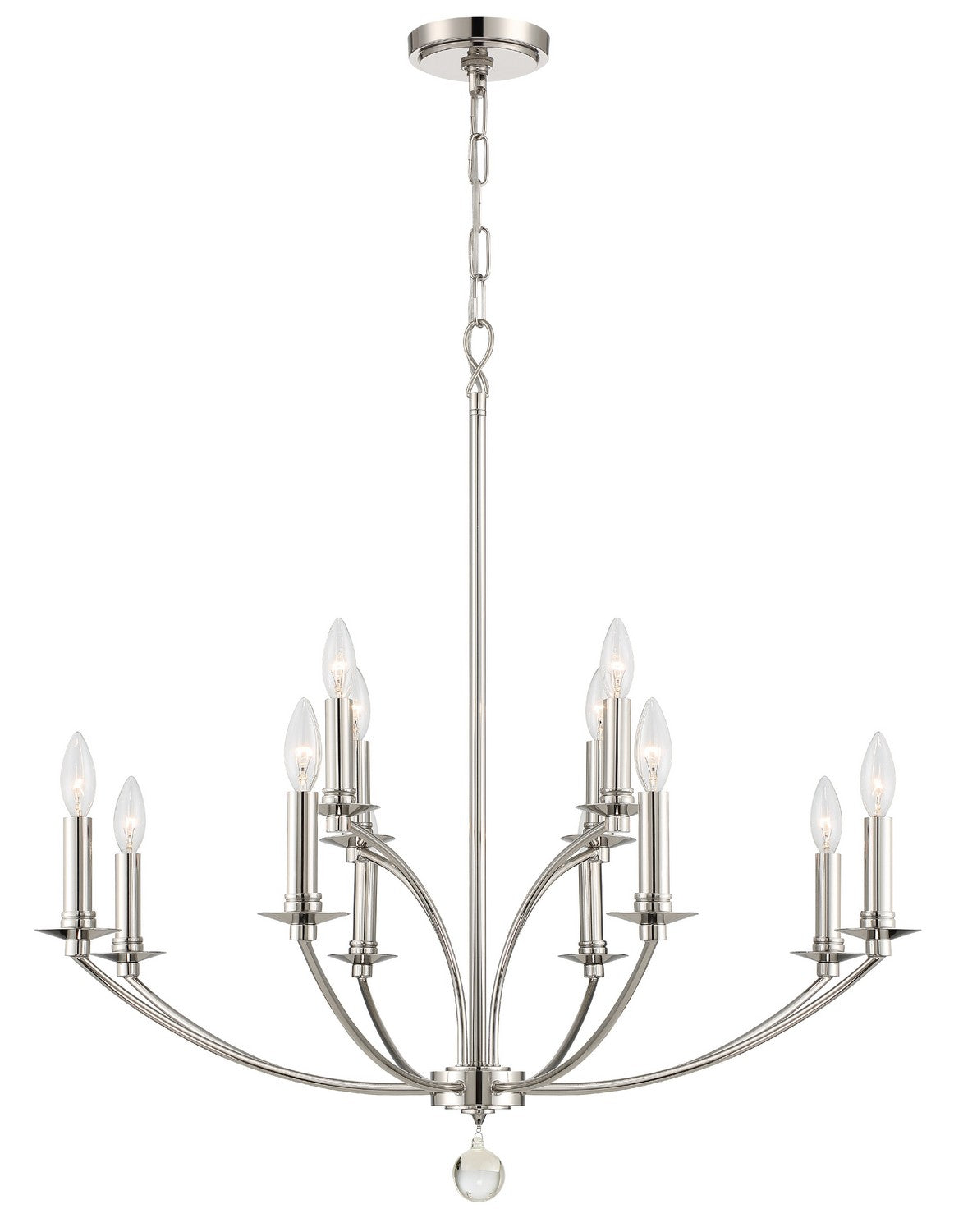  Mila 12-Light Chandelier In Polished Nickel