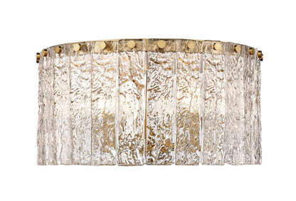 Z-LIte Glacier Five Light Flush Mount In Modern Gold