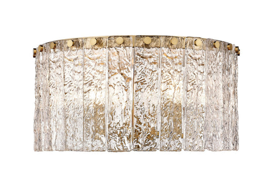 Z-LIte Glacier Five Light Flush Mount In Modern Gold