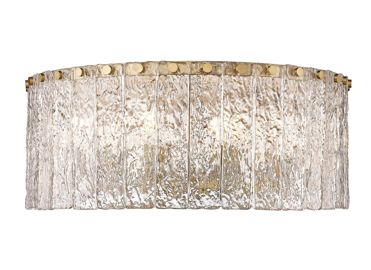 Z-LIte Glacier Eight Light Flush Mount In Modern Gold