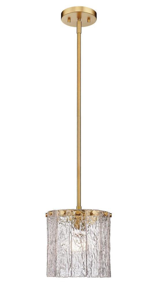 Z-LIte Glacier One Light Pendant In Modern Gold