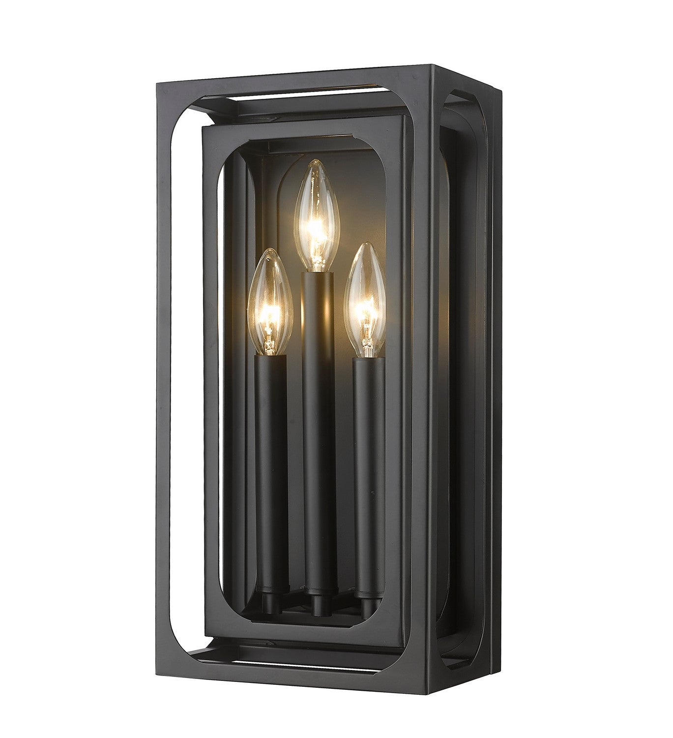 Z-LIte Easton Three Light Wall Sconce In Matte Black