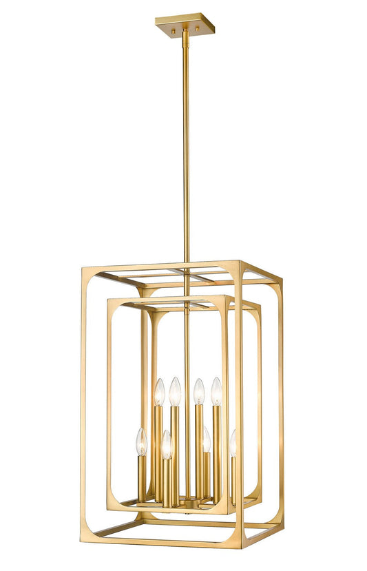 Z-LIte Easton Eight Light Chandelier In Rubbed Brass