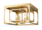 Z-LIte Easton Four Light Flush Mount In Rubbed Brass