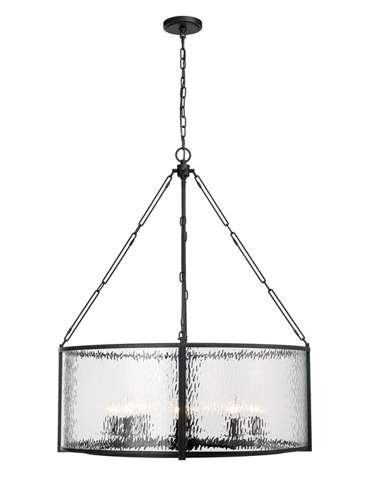Z-LIte Barrington Eight Light Pendant In Matte Black