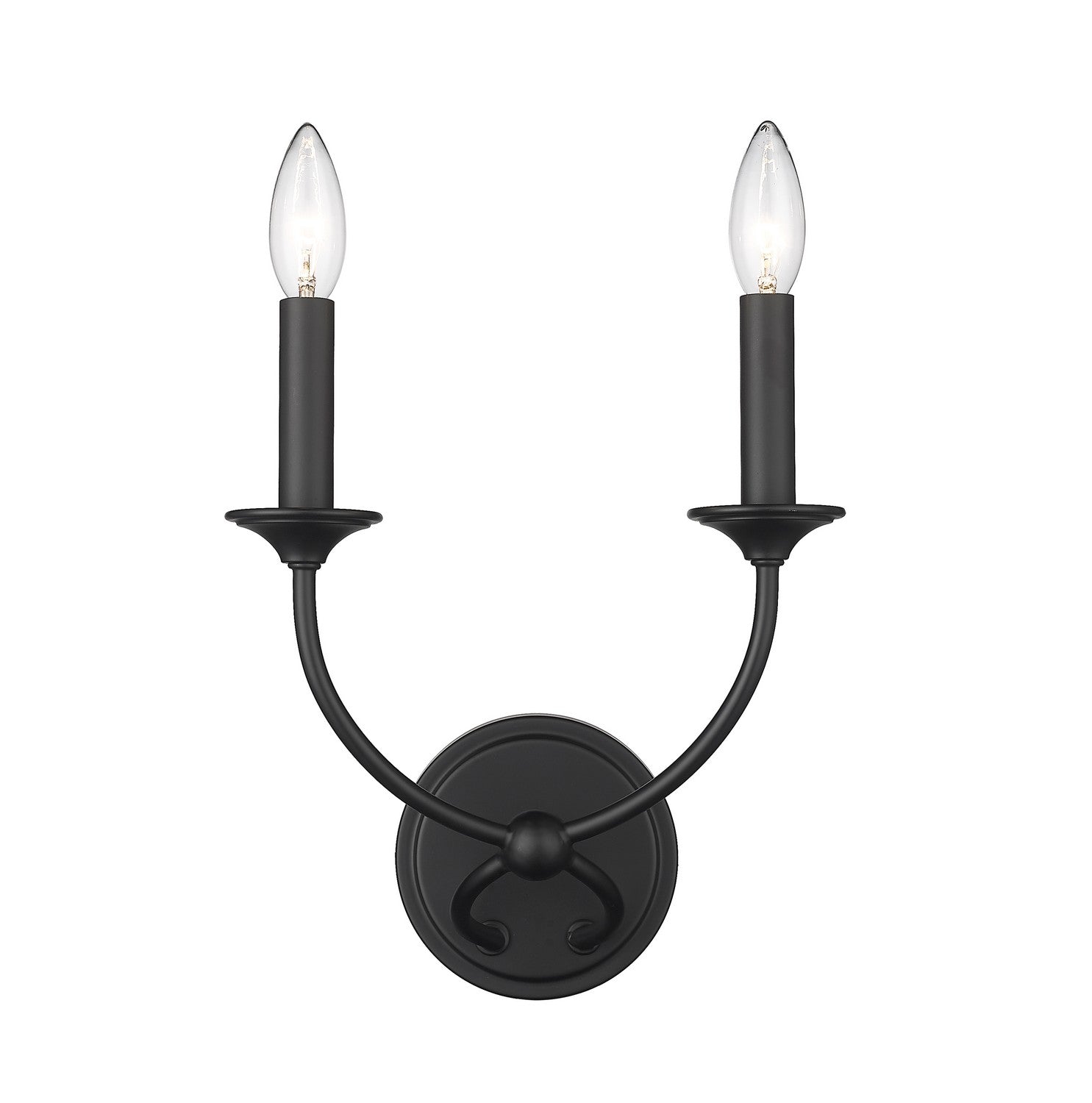 Z-LIte Arabella Two Light Wall Sconce In Matte Black