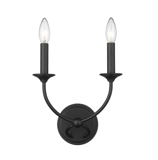 Z-LIte Arabella Two Light Wall Sconce In Matte Black