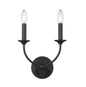 Z-LIte Arabella Two Light Wall Sconce In Matte Black