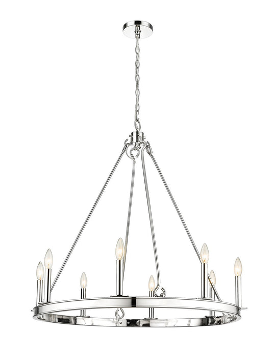 Z-LIte Barclay Eight Light Chandelier In Polished Nickel