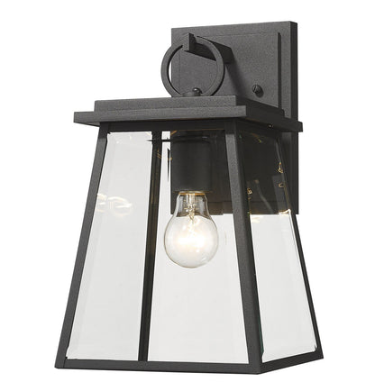 Z-LIte Broughton One Light Outdoor Wall Sconce In Black
